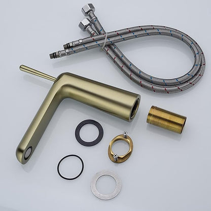 Faucet for Bathroom Sink Single Handle Brass Bathroom Water Faucet Single Hole White