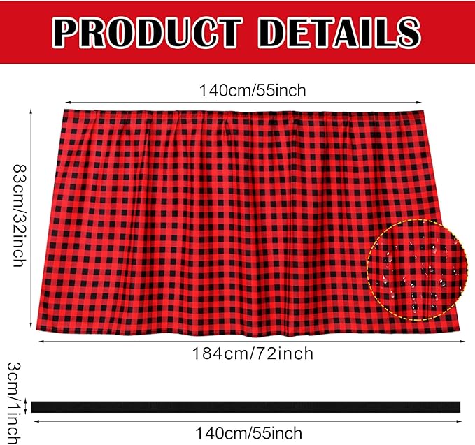 Fabric Sink Skirt Diamond Bathroom Stitch Self Stick Adhesive Waterproof Fabric Under Sink Curtain Skirt 55 x 32 Inch Adds Bathroom Storage(Red and Black,Classic Style)