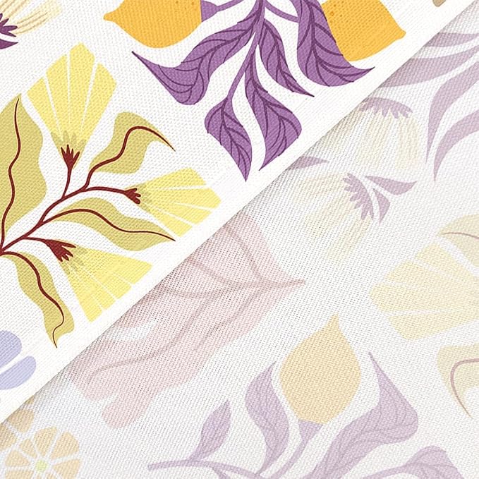 JAWO Cute Boho Floral Shower Curtain, Vintage Colorful Abstract Floral Retro Aesthetic Plant Shower Curtain for Bathroom, Funky Unique Purple Waterproof Fabric Polyester Bath Curtains Decor,60Wx70H