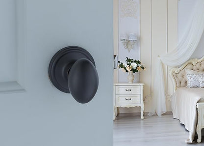 Copper Creek EK2020BC Egg Door Knob, Passage Function, 1 Pack, in Black