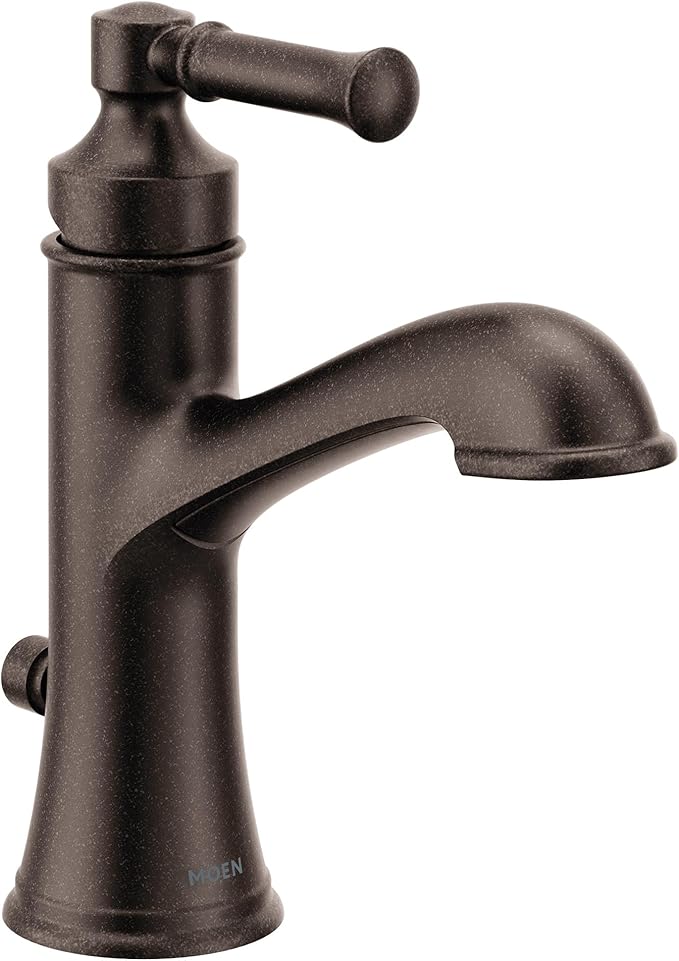 Moen Dartmoor Oil Rubbed Bronze Single Handle Bathroom Sink Faucet with Optional Deckplate, 6803ORB