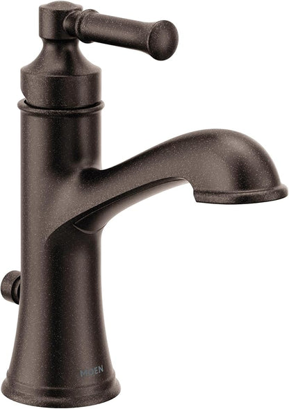 Moen Dartmoor Oil Rubbed Bronze Single Handle Bathroom Sink Faucet with Optional Deckplate, 6803ORB