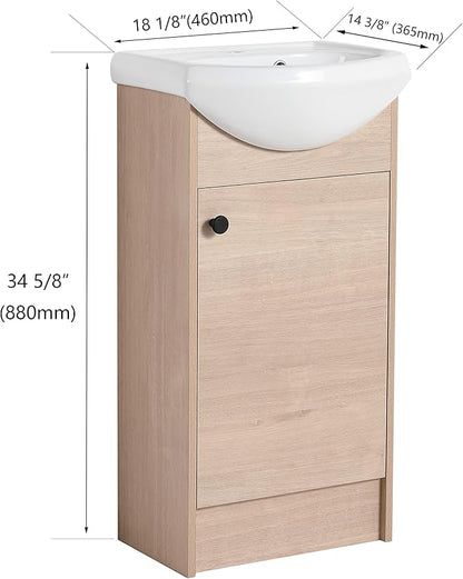22" Floating Bathroom Vanity with Sink, 22 Inch Wall Mounted for Small Bathrooms, Soft-Close Door Cabinet with White Ceramic Basin & Waterproof Plywood, Modern Space Saving Vanity, White