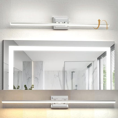 39.4 Inch Modern Bathroom Light Fixture, 24W 5CCT Dimmable LED Chrome Bathroom Vanity Lights Over Mirror, Vanity Lights for Bathrooms Restroom Mirror- ETL Certified