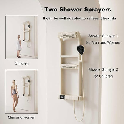 BEITH Thermostatic Shower System, 2025 Upgraded 6 Functions Piano Key Design Shower Set, 40x10cm Shower Faucet Sets Complete and Handheld, LED Digital Display, Bathtub Faucet, 59A Copper