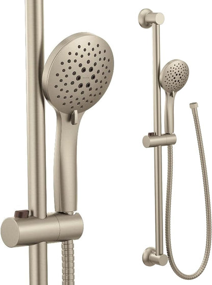 Moen Brushed Nickel Eco-Performance 5-Function Handheld Removable Shower Head, Adjustable 30-Inch Slide Bar and 69-Inch Long Hose, 3558EPBN