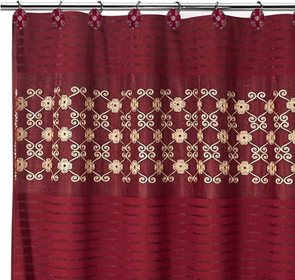 Zahari Home Elegant Rose Window Curtain Fabric Window Curtain for Bathroom Kitchen Living Room, 36" x 54" Each, Set of 2, Burgundy