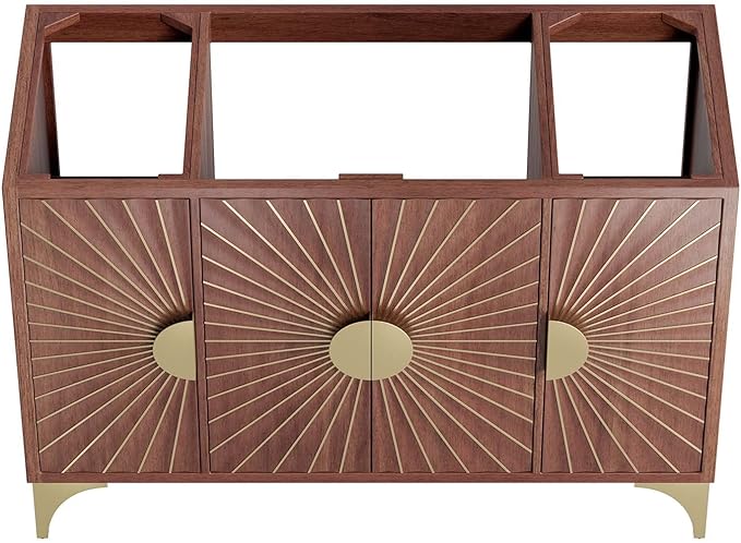 Modway Daylight Bathroom Vanity Cabinet Basin Not Included, 48" Single Sink Compatible, Walnut