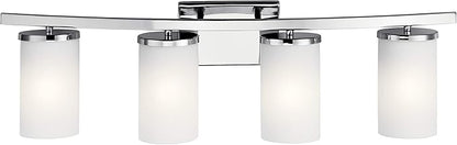 Kichler Crosby 31" 4 Light Vanity Light Satin Etched Cased Opal Chrome