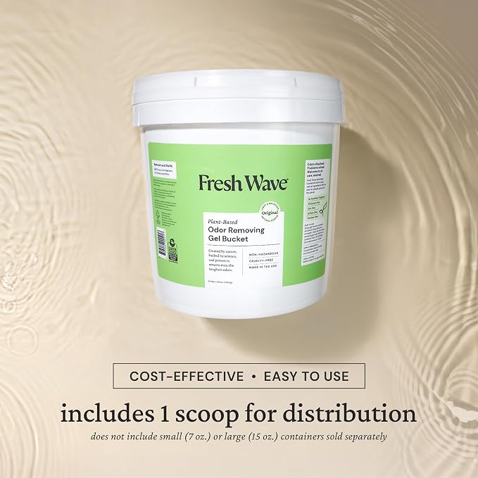 Fresh Wave Odor Eliminator Gel Bucket, 248 oz. Original Refill | EPA Safer Choice rated, No parabens or harsh chemicals, Refills up to 16 large gel jars, Pet-safe room deodorizer