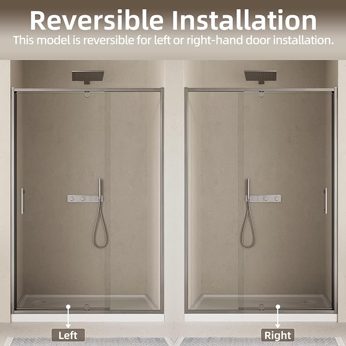 Royal Guard 38-42" W x 71" H Pivot Swing Glass Shower Door,Brush Nickel | 4-Inch Adjustable Width for Walk-in Shower, 6mm Clear SGCC Tempered Glass, Reversible DIY Installation&Waterproof