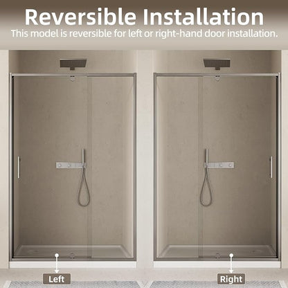 Royal Guard 38-42" W x 71" H Pivot Swing Glass Shower Door,Brush Nickel | 4-Inch Adjustable Width for Walk-in Shower, 6mm Clear SGCC Tempered Glass, Reversible DIY Installation&Waterproof