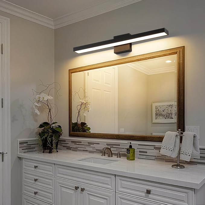 Bathroom Vanity Light Black Bath Light Fixtures 5CCT Dimmable Wall light | 24.4 inch Modern LED Vanity Light Bar for Bathroom Over Mirror 24W