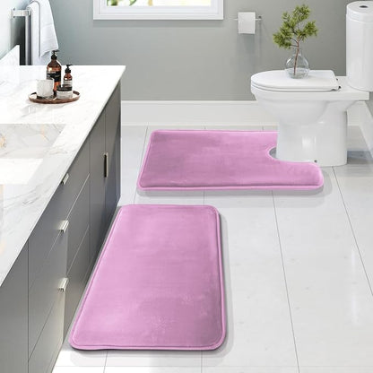 Clara Clark Bathroom Rugs, Velvet Memory Foam Bath Mat, Non-Slip Bath Rugs, Machine Wash, Dries Quickly, Ultra Soft Plush Bath Mats for Bathroom,
