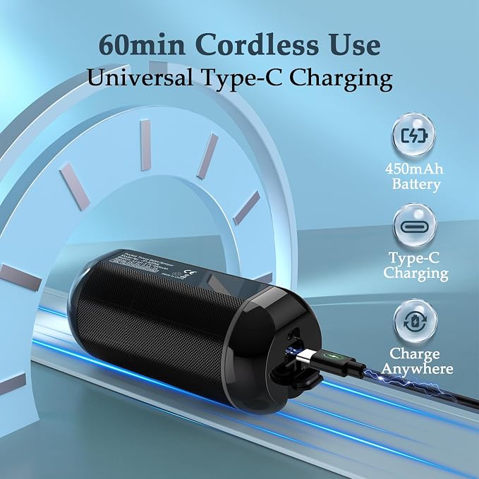 Portable Bidet for Travel, Rechargeable Waterproof Sprayer, Black | Portable Rechargeable Travel Bidet Sprayer Fits Various Water Bottles, Waterproof High Pressure Handheld for Personal Hygiene