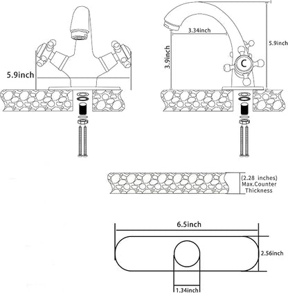 Bathroom Faucet Antique Brass Bathroom Vanity Faucet Single Handle One Hole Bathroom Sink Faucet Basin with Cover Plate