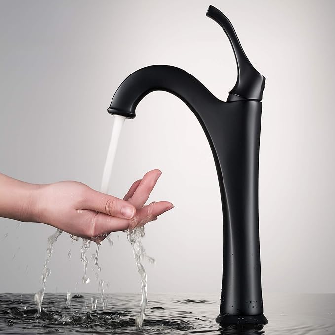 KRAUS Elavo 19-inch Modern Rectangular White Porcelain Ceramic Bathroom Vessel Sink and Matte Black Arlo Faucet Combo Set with Pop-Up Drain, C-KCV-121-1200MB