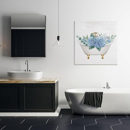 Stupell Industries Chic Bathtub Hydrangea Blossoms Canvas Wall Art, Design by Lil' Rue | Stupell Industries | 30 x 30 Inches, Easy to Hang and Sturdy, Made in USA, by Lil' Rue