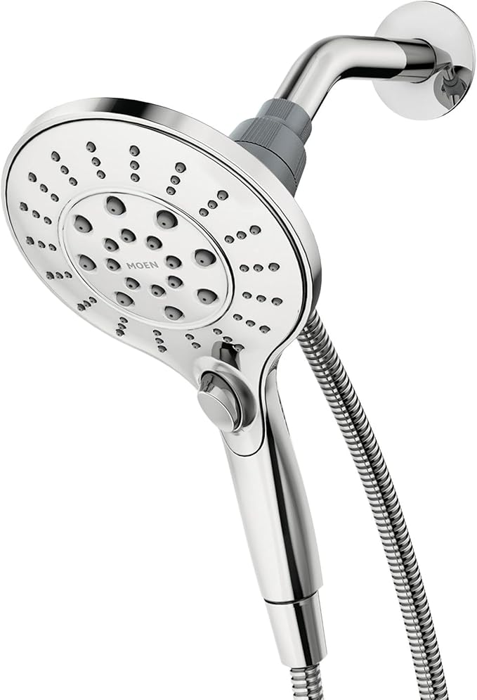 Moen Engage Chrome Magnetix Six-Function 5.5-Inch Wide Handheld Shower Head with Hose and Magnetic Docking System, 26112