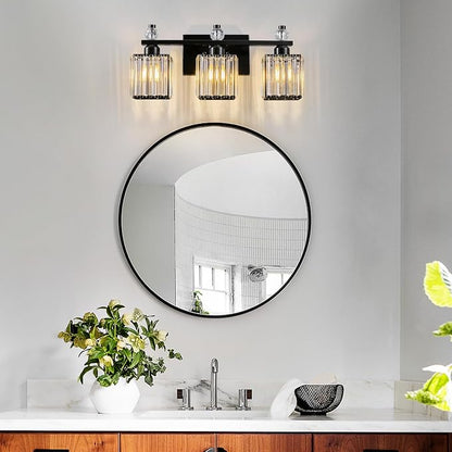 Black Bathroom Vanity Lights Crystal Vanity Light Bathroom Lighting Fixtures 3 Light Modern Vanity Lighting Fixtures