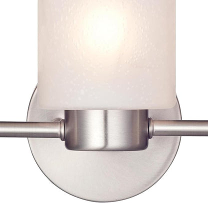 Westinghouse 6227900 Sylvestre Three-Light Interior Wall Fixture, Brushed Nickel Finish with Frosted Seeded Glass, 3, White