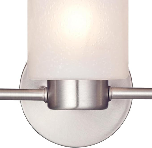 Westinghouse 6227900 Sylvestre Three-Light Interior Wall Fixture, Brushed Nickel Finish with Frosted Seeded Glass, 3, White