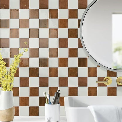 STICKGOO 10 Sheets Peel and Stick Backsplash - 9" x 9" 4D Adhesive Peel and Stick Tile Backsplash for Kitchen&Bathroom