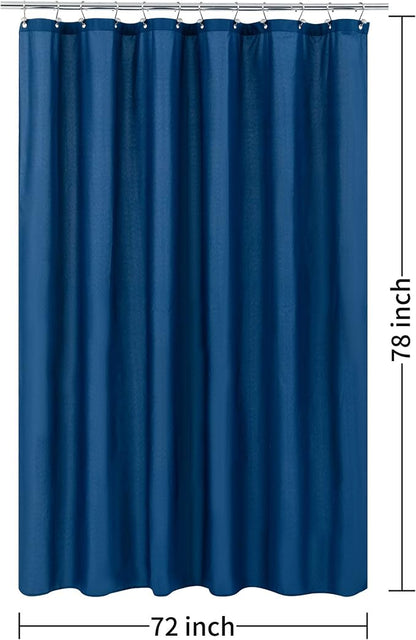 ALYVIA SPRING 72x78 Long Waterproof Fabric Shower Curtain or Liner Navy | 3 Magnets, Soft Cloth & Hotel Quality, Machine Washable, Light-Weight, Long Size
