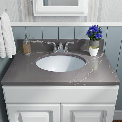 MSI 17.0” (L) x 14.125” (W) x 7.75” (H) Oval Porcelain Ceramic Undermount Bathroom Vanity Vessel Sink, Bisque