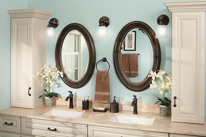 Moen YB2261ORB Brantford 1-Light Dual-Mount Bath Bathroom Vanity Fixture with Frosted Glass, Oil Rubbed Bronze