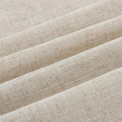 DOSLY Ides Linen Button Farmhouse Shower Curtain, Linen and Cotton Fabric, Pleated Brown and Beige Plaid Checked Pattern, Country Style, 72x72 in