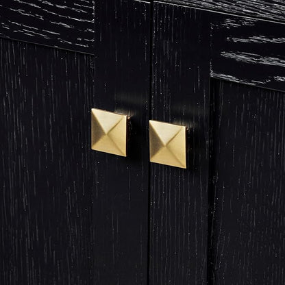 ARIEL Cambridge 66-inch Bathroom Vanity Base Cabinet,Solid Wood, 2 Soft Closing Doors, 9 Dovetail Drawers, Black Oak