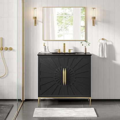 Modway Awaken Bathroom Vanity Cabinet, 36", Black Black