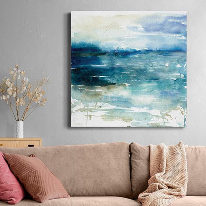 Renditions Gallery Ocean Break Wall Art, Premium Gallery Wrapped Canvas Decor, Ready to Hang, 24 in H x 24 in W, Made in America Print