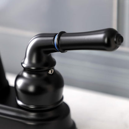 Kingston Brass KB490 Magellan Two-Handle 2-Hole Deck Mount Bar Faucet in Matte Black