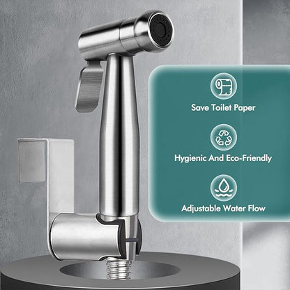 Handheld Bidet Sprayer for Toilet,Premium SUS304 Stainless Steel Bathroom Bidet Sprayer Attachment Set with Anti-Leak Hose&High Pressure, Ideal for Feminine Wash, Cloth Diaper Cleaning&Muslim Shower