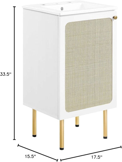 Modway EEI-6691-WHI-WHI Chaucer 18" Bathroom Vanity, White White