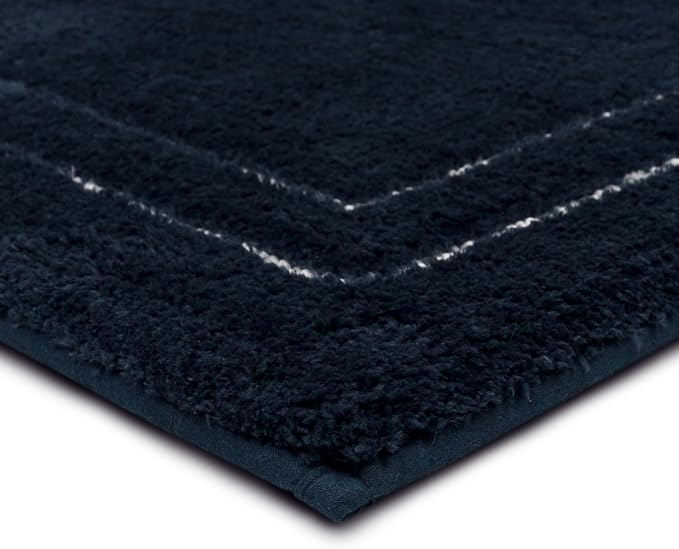 Mohawk Home Corona Casual Geometric Navy Blue 1' 5" X 2' Machine Washable Bath Mat Perfect for Bathroom