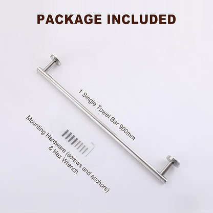 SEIDO 36 Inch Chrome Towel Bar for Bathroom Wall, SUS 304 Stainless Steel Towel Holder with 33" Usable Length, Heavy Duty Towel Rack for Bathroom 22lb Capacity, w/All Mounting Hardware