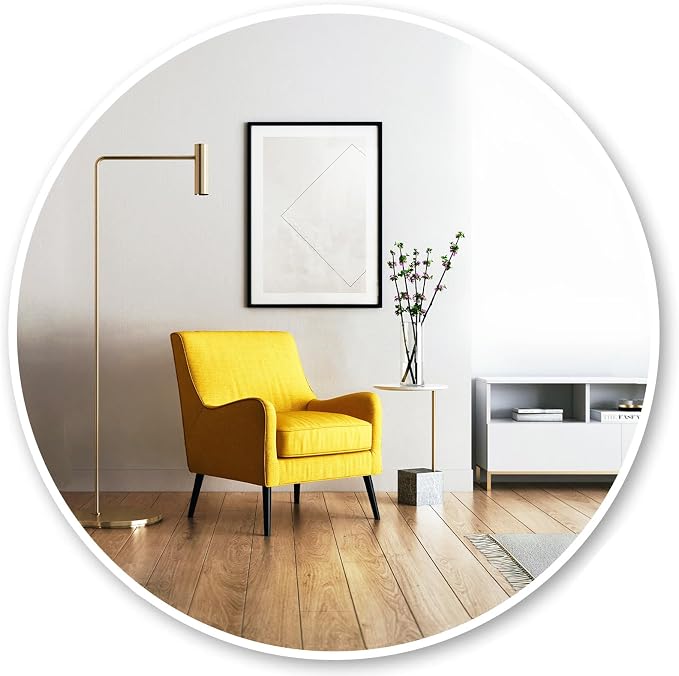 Round Mirror, 24 inch White Circle Mirror, White Metal Frame Circular | High Definition,Waterproof,Rust-resistant, Round Mounted Mirrors for Bathroom,Living Room,Bedroom,Hallyway,Vanity,Wall Décor