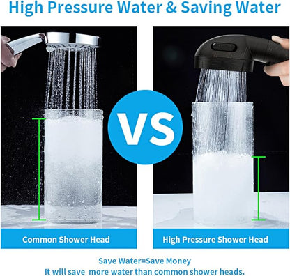 High Pressure Oil-Rubbed Bronze Handheld Shower Head with ON/OFF Switch, 3 Spray Modes, Adjustable Angle Bracket, and Hose | 3 Spray Modes Shower Wand with Shut Off Button, Camper & RV Showerhead with Hose & Angle Adjustable Holder, Oil-Rubbed Bronze