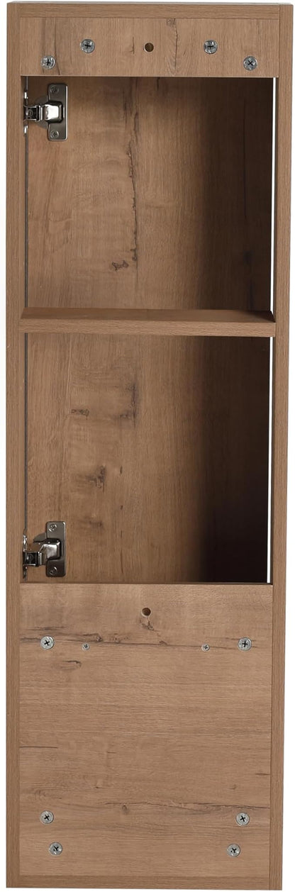 12'' Floating Bathroom Wall Cabinet with Soft Close Doors, 12 Inch Storage Cbinet, Space Saving Storage for Towels & Toiletries, KD Assembly Moisture Resistant Design, Imitative Oak
