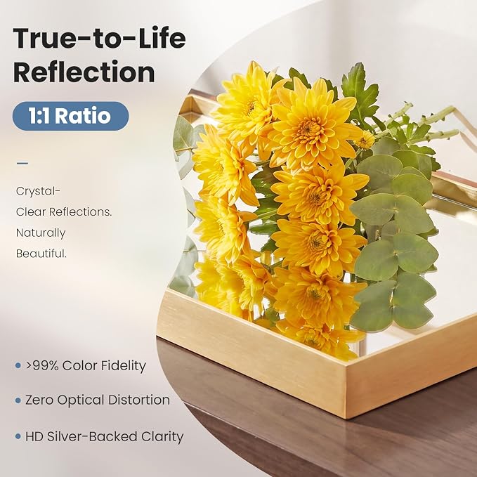 DUMOS 24"x36" Wall Mirror, Bathroom Mirrors for Over Sink, Gold | Tempered Glass & Anti Rust Metal Frame, Decor for Entryway, Living Room, Bathroom, Vanity