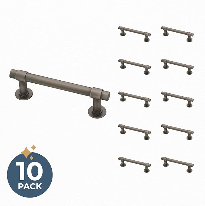 Franklin Brass Francisco (10-Pack) Cabinet Handles 3" Hole Center Vintage Pulls | Heirloom Silver Hardware Kitchen Door, Drawers, Dressers, Furniture P29520K-904-B