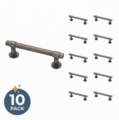 Franklin Brass Francisco (10-Pack) Cabinet Handles 3" Hole Center Vintage Pulls | Heirloom Silver Hardware Kitchen Door, Drawers, Dressers, Furniture P29520K-904-B