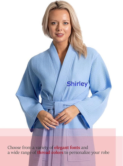 Waffle Knit Lightweight Kimono Spa & Bath Robes for Women - Quick Dry - Soft