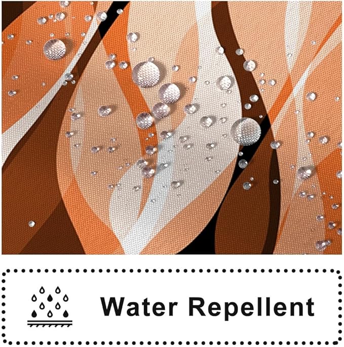 Orange Shower Curtain, Modern Abstract Burnt Orange Striped Shower Curtain Set for Bathroom Waterproof Polyester Shower Curtain with Hooks, 60x72 Inch
