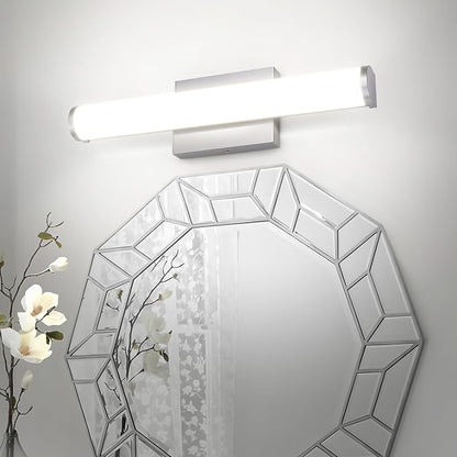 ASD 18" LED Linear Vanity Light Fixture, Modern Bathroom Sconce — 3 Color 3000K-5000K, Dimmable, 20W 1500LM, Energy Star & ETL Listed — Over Mirror Makeup Slim Bar for Bedroom, Cabinets — Nickel