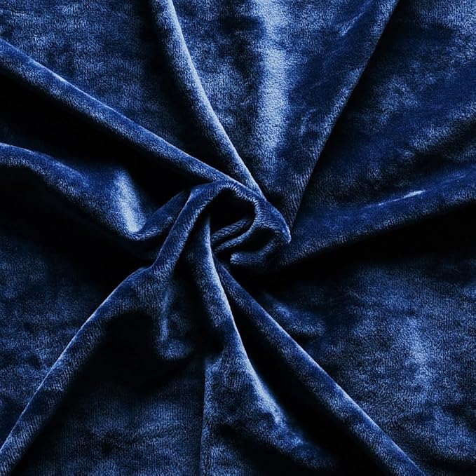 TAMGHO Crushed Velvet Shower Curtain, Navy Blue Shower Curtain Set with 12pc Polished Nickel Hooks, Machine Washable, Waterproof Lined Bathroom Curtain 72x72