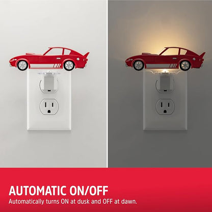 Energizer Race Car Night Light, Light Sensing, LED, Soft White, 3000K, Red, Nightlight for Bedroom, Bathroom, Nursery, Hallway, Kitchen, 1pk, 82404 | Light Sensing, LED, Soft White, 3000K, Red, Nightlight for Bedroom, Bathroom, Nursery, Hallway, Kitche...